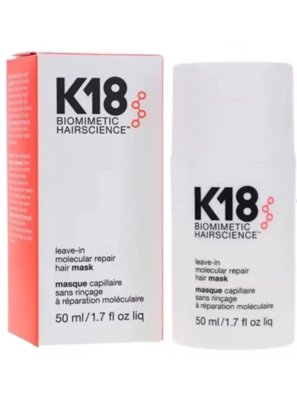 K18 Leave-In Molecular Repair Hair Mask 1.7 oz Peptide Treatment All Hair Types